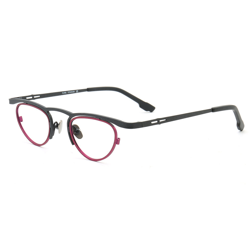 Bloom | Funky Unique Titanium Eyeglasses For Women | Glasses Frames w/ Multicolor Geometric Design