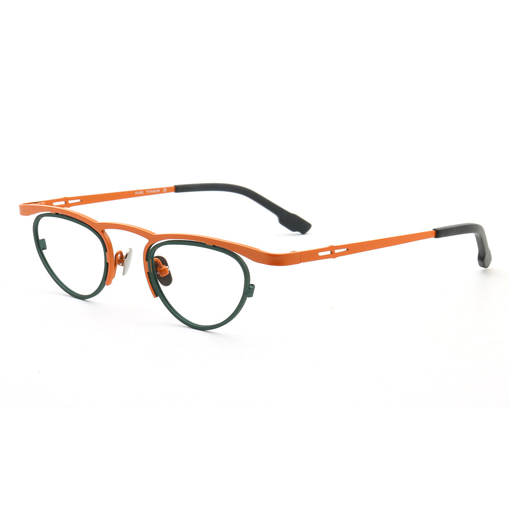 Bloom | Funky Unique Titanium Eyeglasses For Women | Glasses Frames w/ Multicolor Geometric Design