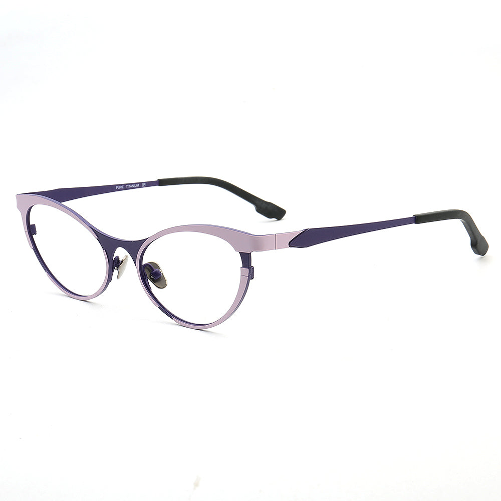 Tabatha | Sleek Pure Titanium Cat Eye Glasses For Women | Colorful Two Toned Eyeglasses