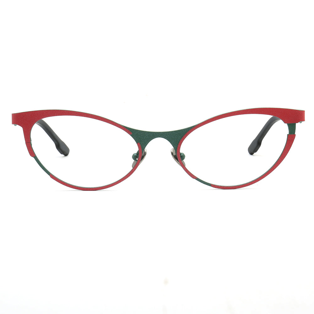 Tabatha | Sleek Pure Titanium Cat Eye Glasses For Women | Colorful Two Toned Eyeglasses