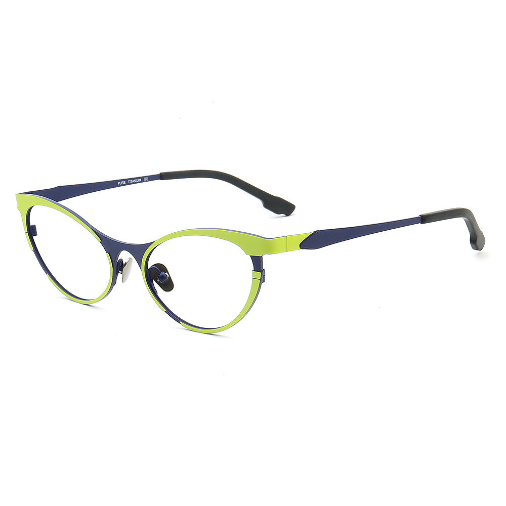 Tabatha | Sleek Pure Titanium Cat Eye Glasses For Women | Colorful Two Toned Eyeglasses