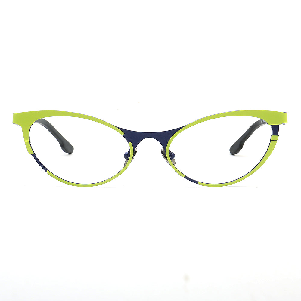 Tabatha | Sleek Pure Titanium Cat Eye Glasses For Women | Colorful Two Toned Eyeglasses