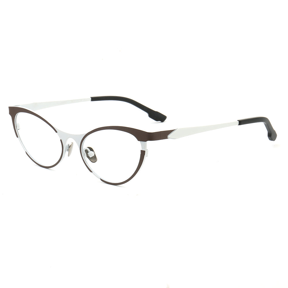 Tabatha | Sleek Pure Titanium Cat Eye Glasses For Women | Colorful Two Toned Eyeglasses