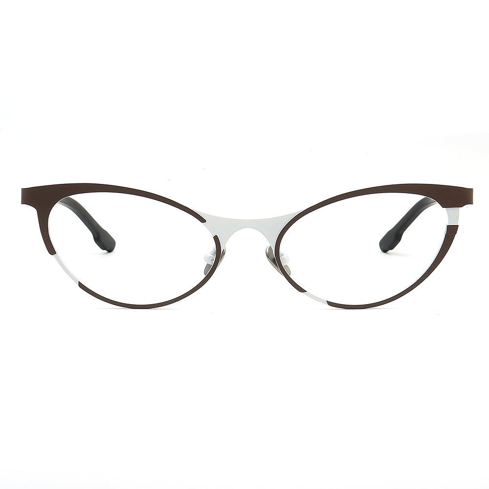 Tabatha | Sleek Pure Titanium Cat Eye Glasses For Women | Colorful Two Toned Eyeglasses