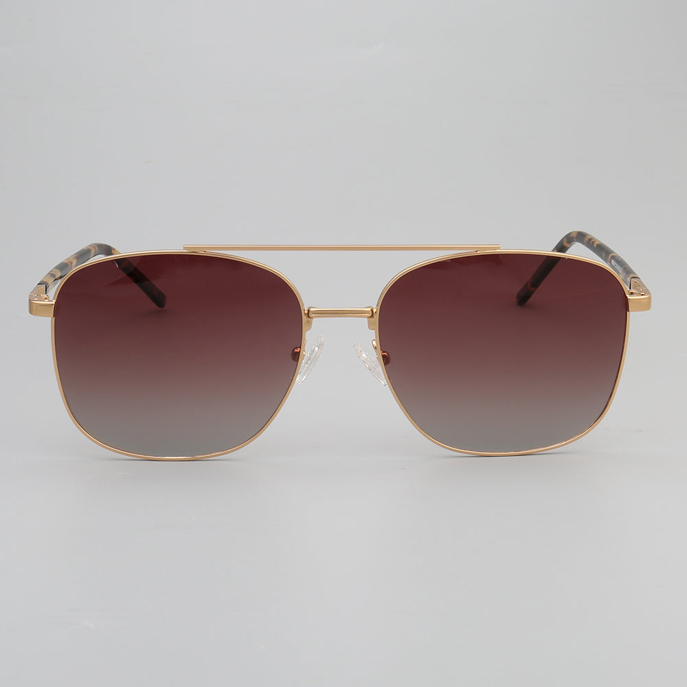 Travis | Polarized Sunglasses w/ Classic Square Design | Thin Lightweight Metal Frame