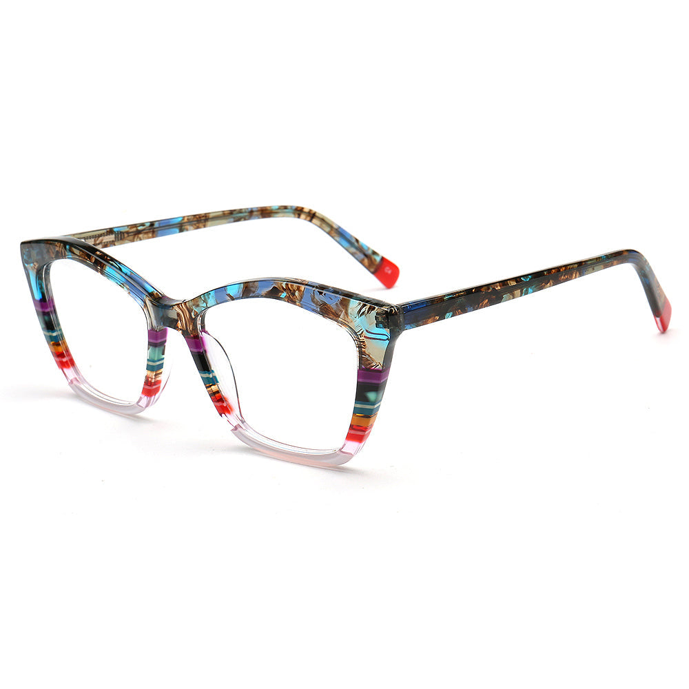 Mia | Womens Cat Eye Striped Glasses Frames