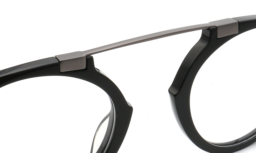 Generation | Retro Round Acetate Eyeglasses | Transparent Flat Top Glasses For Men & Women