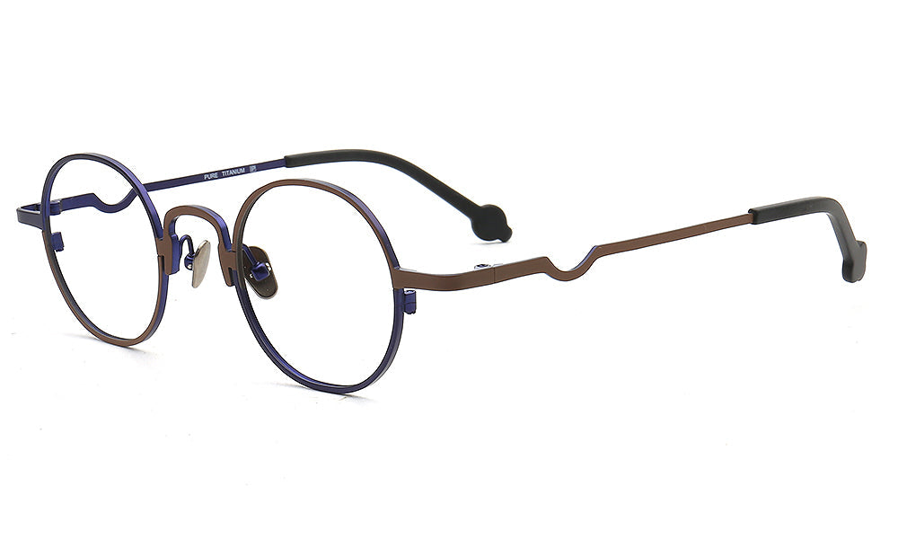 Heidi | Titanium Stylish Eyeglass Frames Men | Hipster Women Round Glasses Frames Two Tone