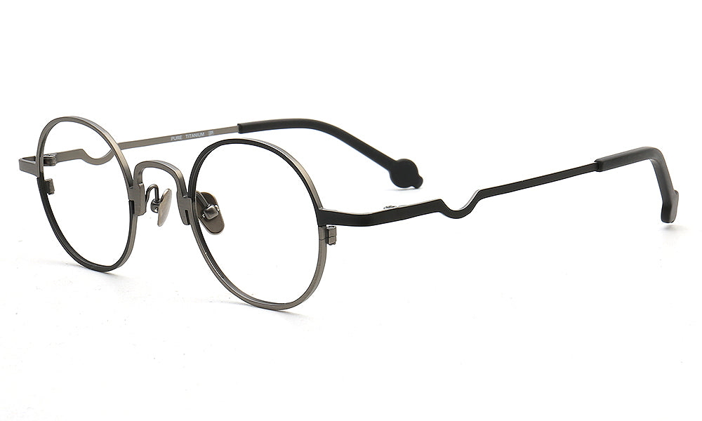 Heidi | Titanium Stylish Eyeglass Frames Men | Hipster Women Round Glasses Frames Two Tone