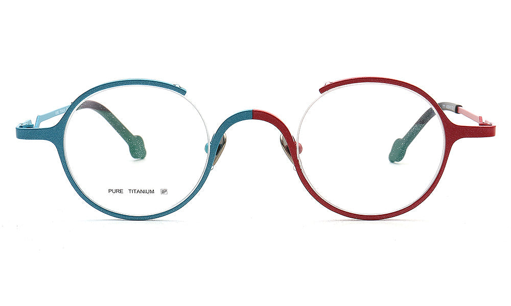 Heather | Round Women Eyeglasses Frames Titanium | Trendy Mens Half Rim Glasses Frames