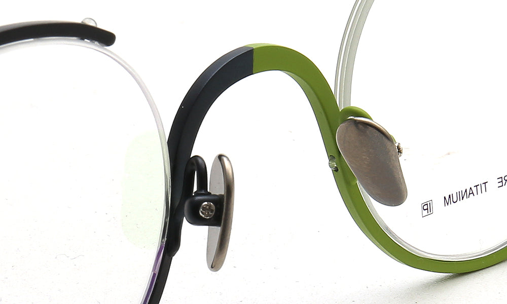 Heather | Round Women Eyeglasses Frames Titanium | Trendy Mens Half Rim Glasses Frames