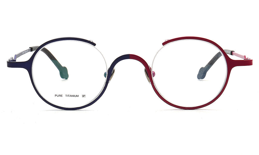 Heather | Round Women Eyeglasses Frames Titanium | Trendy Mens Half Rim Glasses Frames