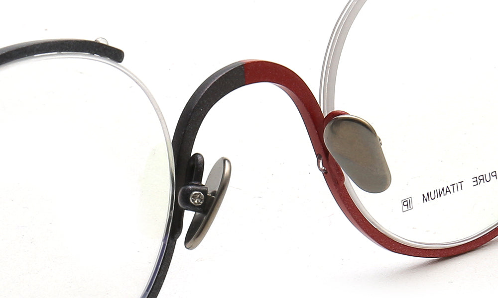 Heather | Round Women Eyeglasses Frames Titanium | Trendy Mens Half Rim Glasses Frames