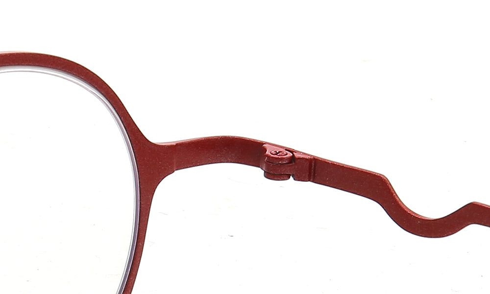 Heather | Round Women Eyeglasses Frames Titanium | Trendy Mens Half Rim Glasses Frames