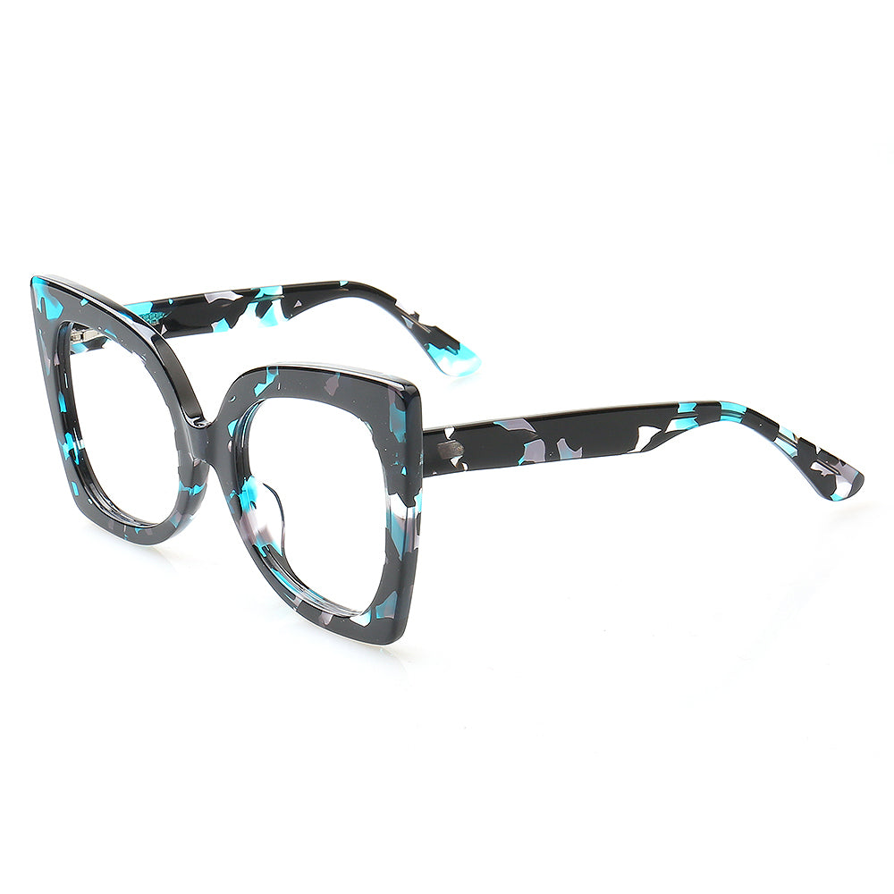 Rosella | Vintage Oversized Cat Eye Glasses For Women | Colorful Tortoise Shell Eyewear Frames