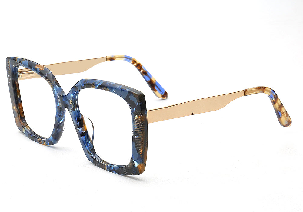 April | Retro Oversized Square Glasses For Women | Colorful Full Rim Tortoise Patterned Frames