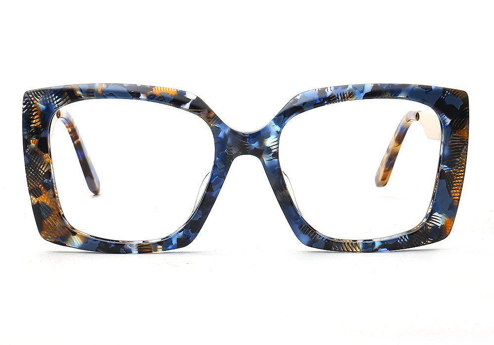 April | Retro Oversized Square Glasses For Women | Colorful Full Rim Tortoise Patterned Frames