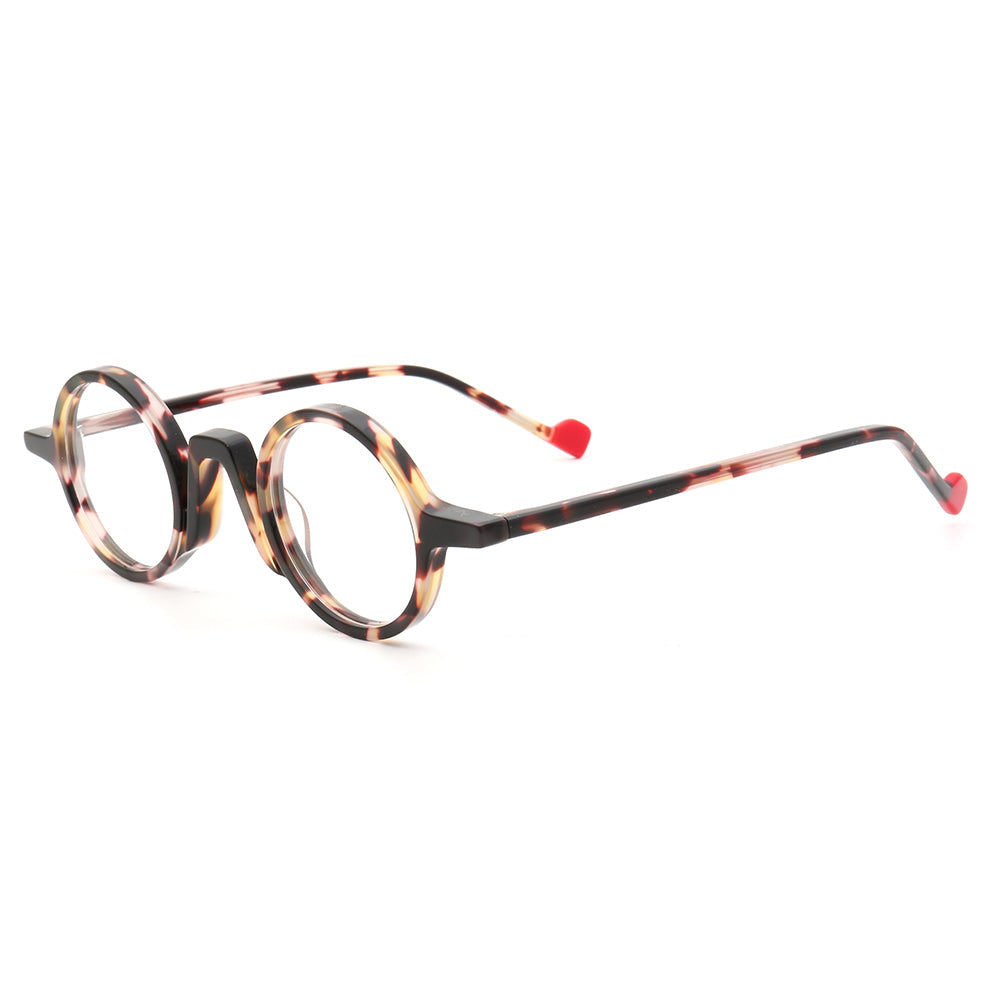Glimmer | Round Vintage Tortoise Shell Eyeglasses | Retro Full Rim Acetate Design