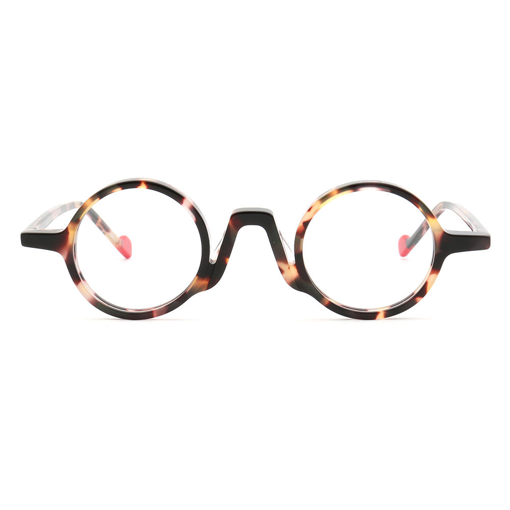 Glimmer | Round Vintage Tortoise Shell Eyeglasses | Retro Full Rim Acetate Design