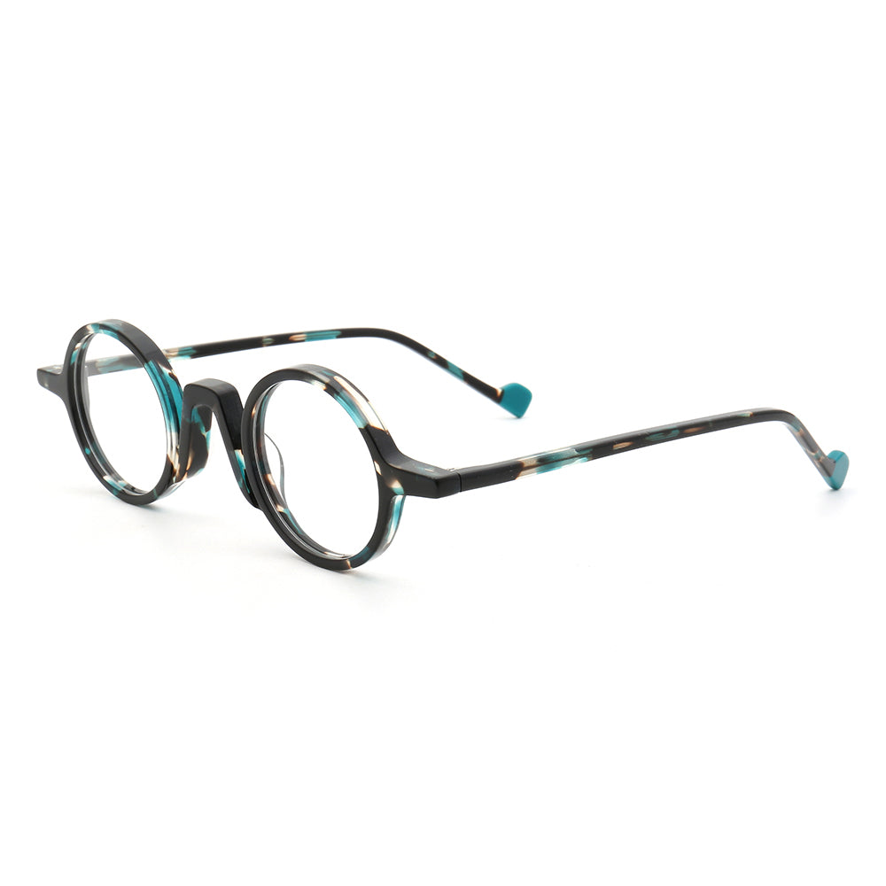 Glimmer | Round Vintage Tortoise Shell Eyeglasses | Retro Full Rim Acetate Design
