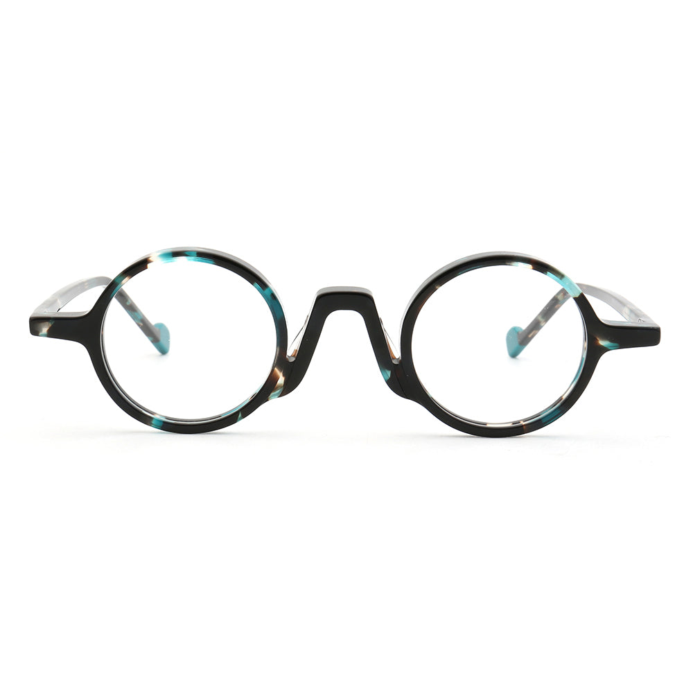 Glimmer | Round Vintage Tortoise Shell Eyeglasses | Retro Full Rim Acetate Design