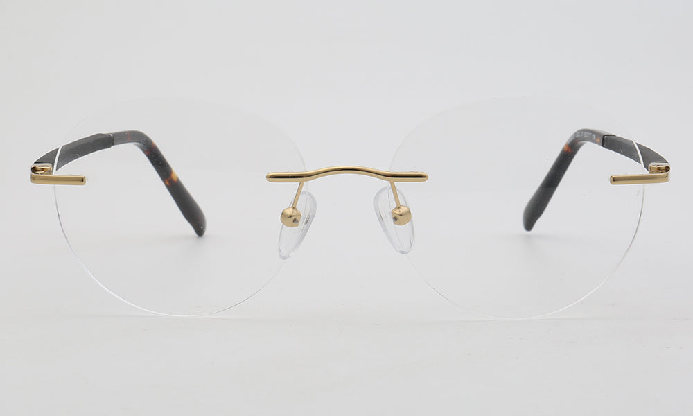 Branson | Round Rimless Metal Eyeglass Frames | Modern Business Design For Men & Women