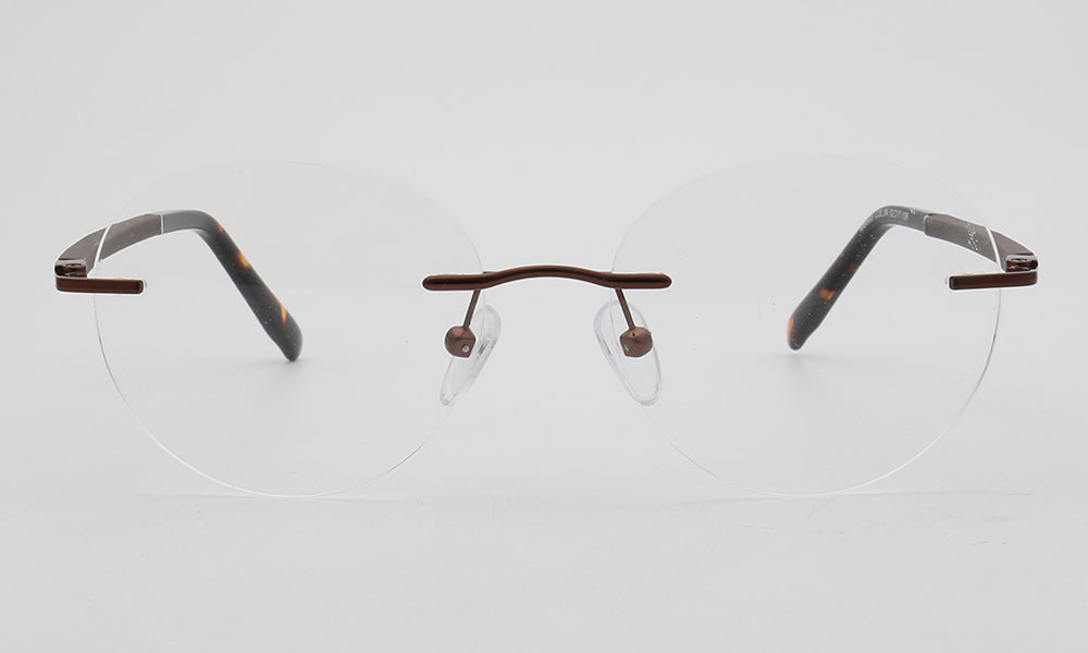 Branson | Round Rimless Metal Eyeglass Frames | Modern Business Design For Men & Women