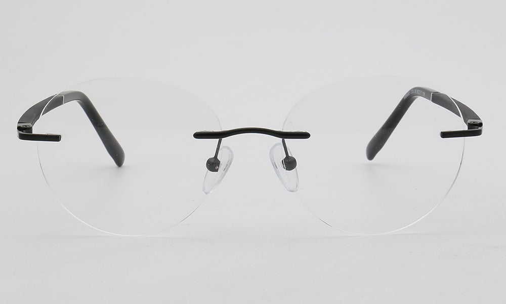 Branson | Round Rimless Metal Eyeglass Frames | Modern Business Design For Men & Women