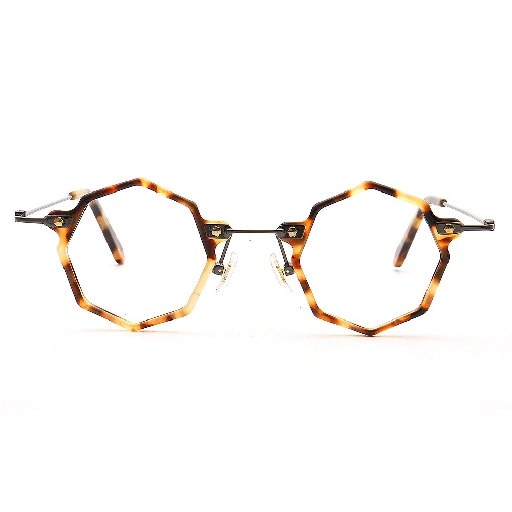 Cooper | Retro Funky Geometric Glasses For Men & Women | Unique Tortoise Shell Design