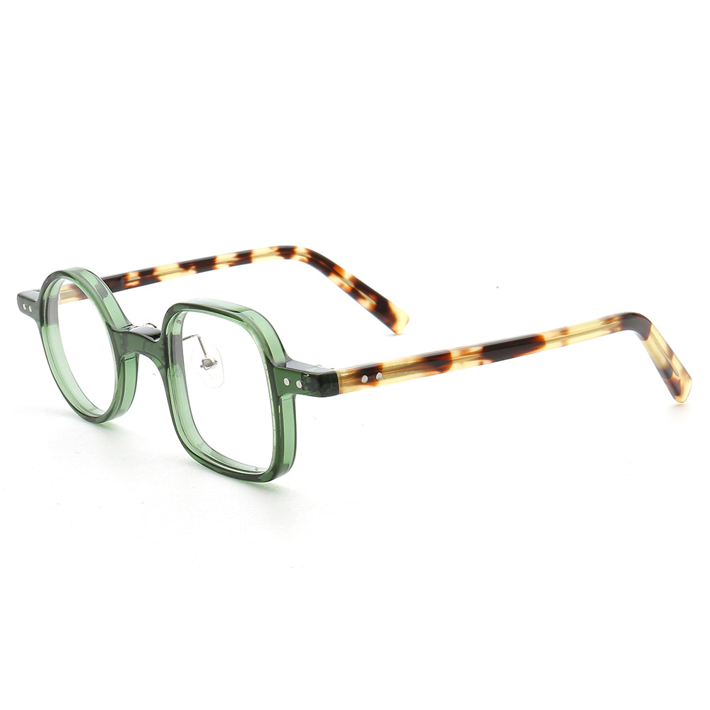 Harper | Retro Mismatch Round & Square Eyeglasses | Unique Acetate Eyeglasses w/ Tortoise Shell Design