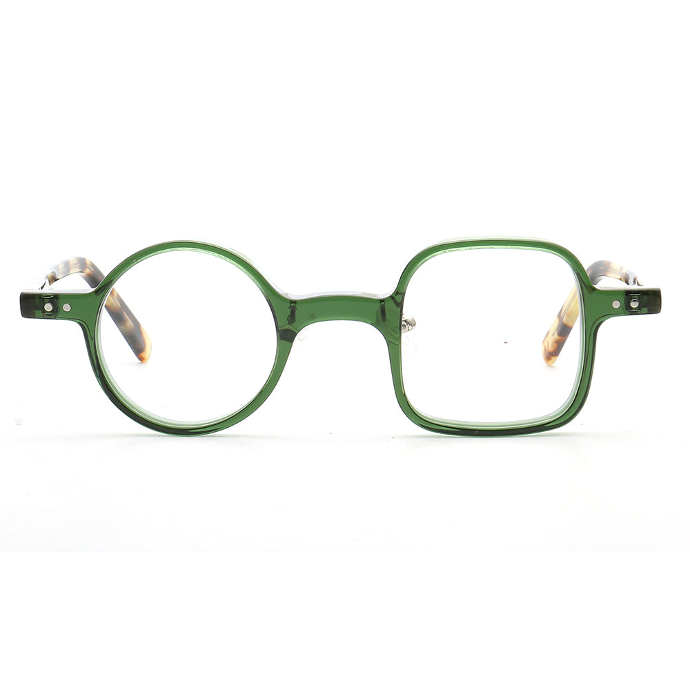 Harper | Retro Mismatch Round & Square Eyeglasses | Unique Acetate Eyeglasses w/ Tortoise Shell Design