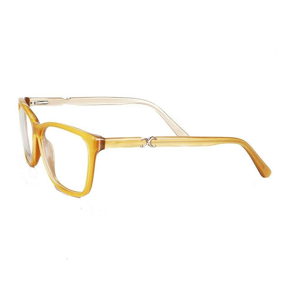 Annabelle | Classic Acetate Cat Eye Glasses For Women |  Pink Full Rim Yellow Eyeglass Frames
