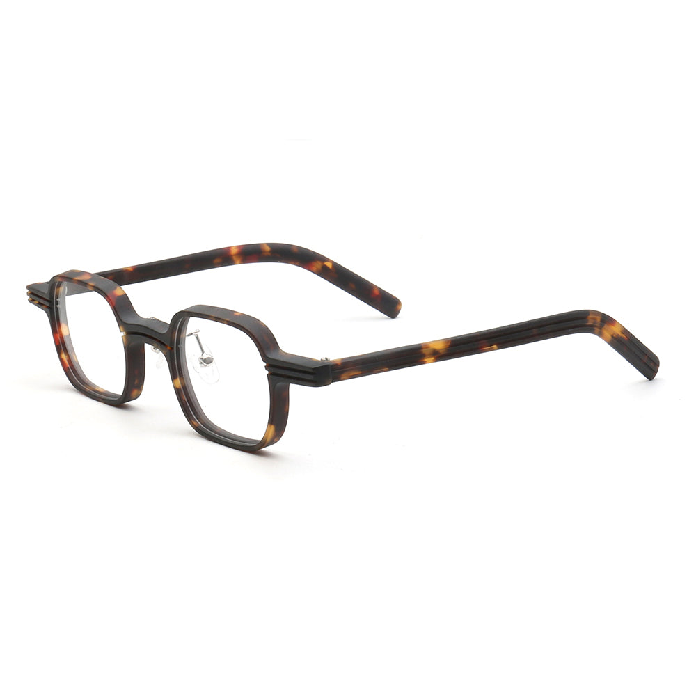 Renew | Modern Square Full Rim Acetate Glasses | Patterned Tortoise Shell Eyewear Frames