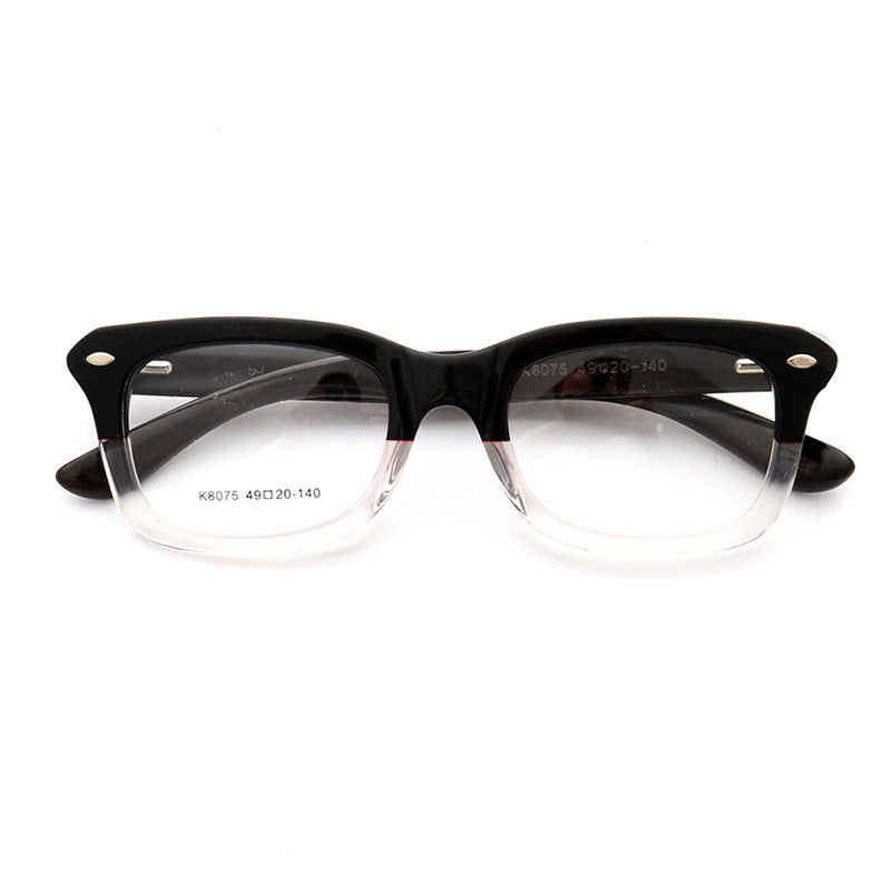 Walker | Full Rim Square Wooden Eyeglasses | Modern Acetate Frame w/ Wood Temples