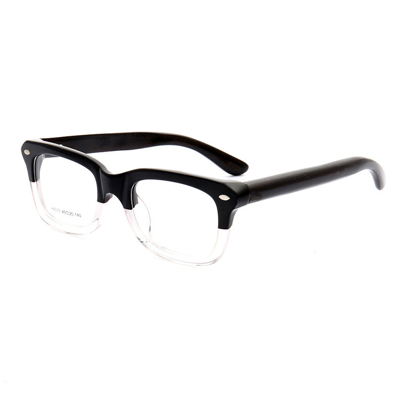Walker | Full Rim Square Wooden Eyeglasses | Modern Acetate Frame w/ Wood Temples