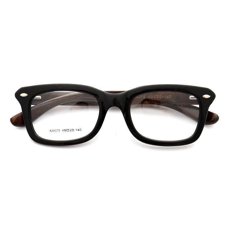 Walker | Full Rim Square Wooden Eyeglasses | Modern Acetate Frame w/ Wood Temples