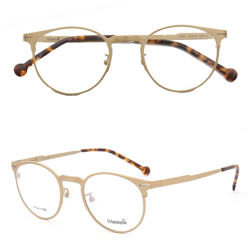 Astor | Round Pure Titanium Eyeglasses | Classic Full Rim Lightweight Glasses for Men & Women