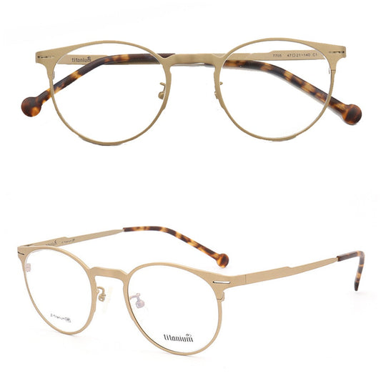 Astor | Round Pure Titanium Eyeglasses | Classic Full Rim Lightweight Glasses for Men & Women