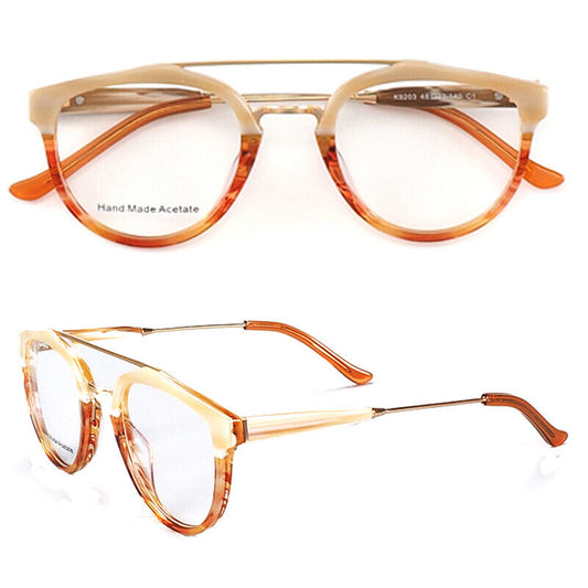 League | Double Bridge Acetate Mens Glasses | Retro Round Womens Eyeglasses Frames