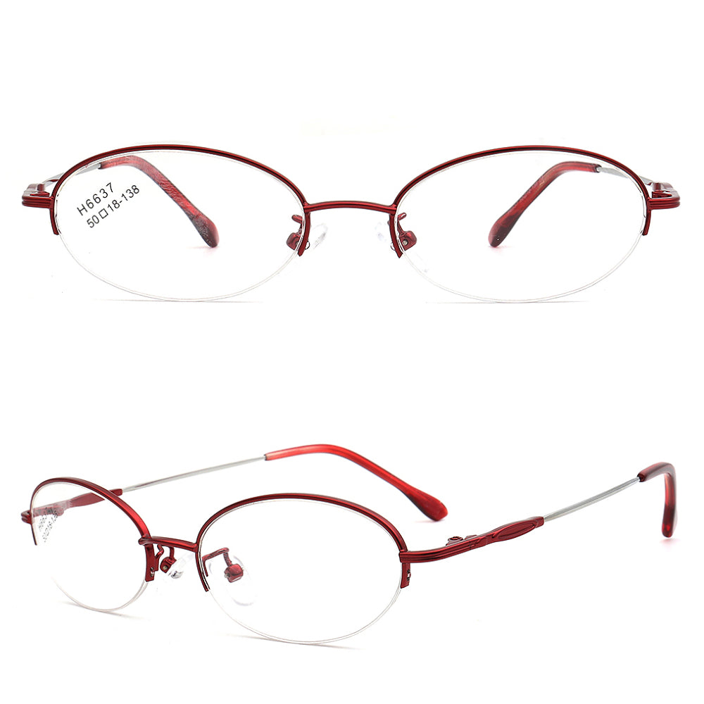 Josie | Bendable Womens Half Rim Oval Glasses Frames