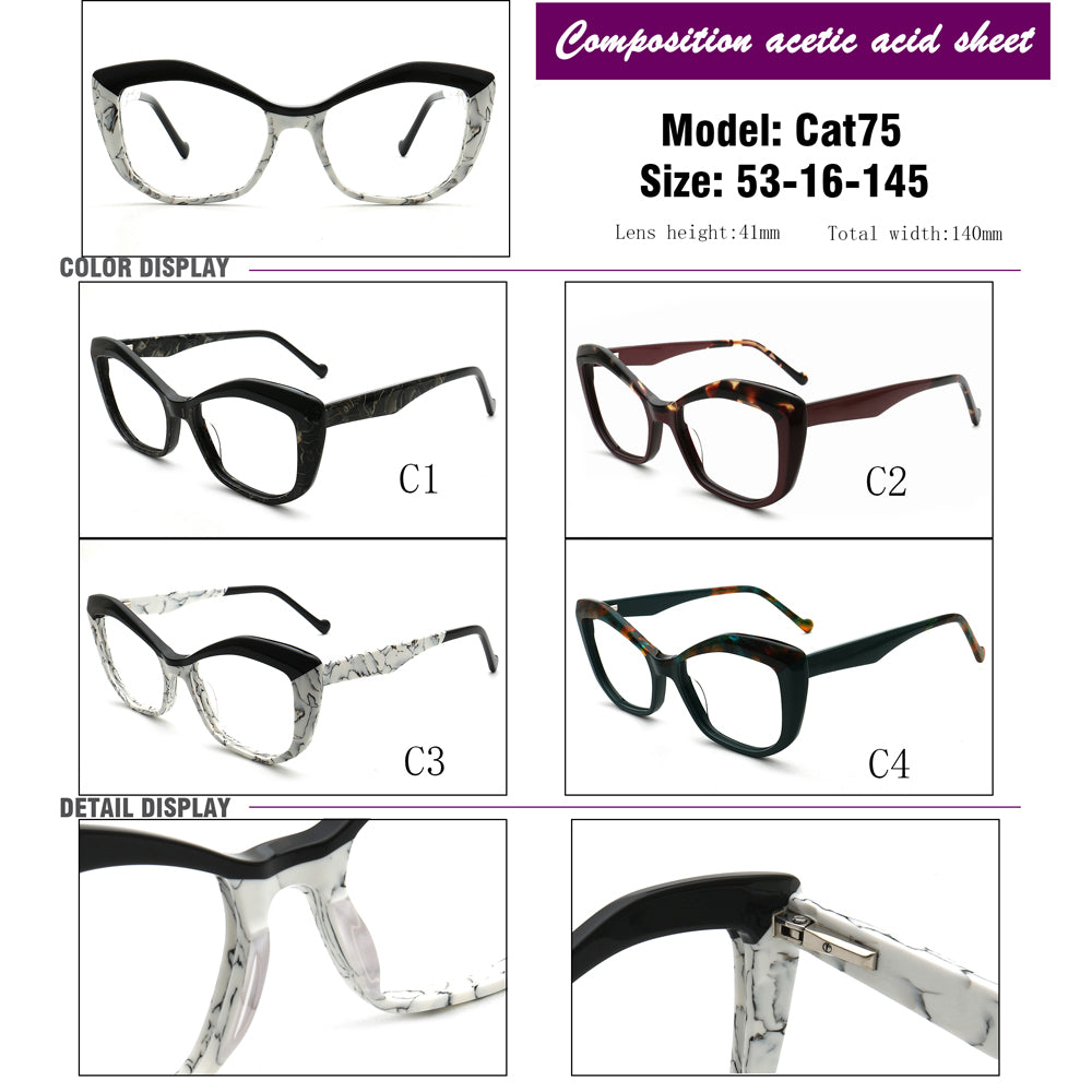 Gianna | Trendy Cat Eye Optical Eyeglasses For Women |  Vintage Tortoise Oversize Glasses Frame