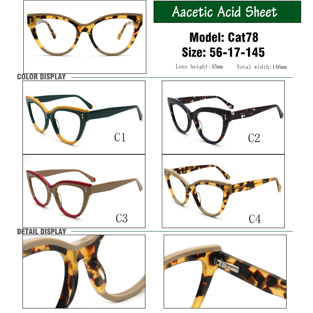 Clara | Modern Womens Cat Eye Optical Eyeglasses | Vintage Tortoise Leopard Print Glasses Frame for Female