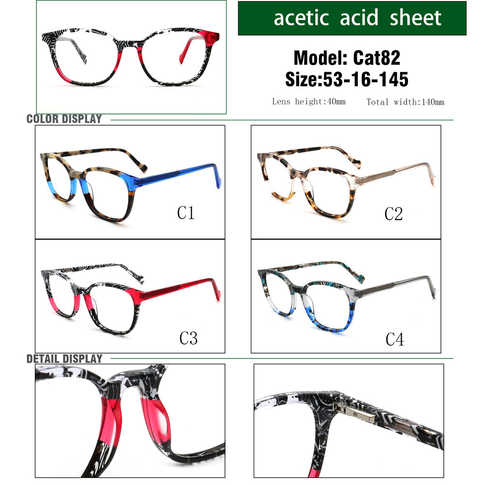 Dakota | Modern Square Floral Optical Eyeglasses | Retro Tortoise Glasses Frame for Women & Men
