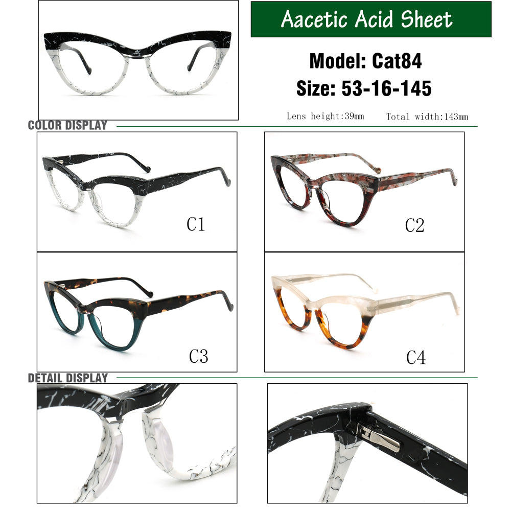 Elva | Funky Womens Cat Eye Tortoise Glasses Two Tone | Vintage Retro Female Optical Eyeglasses Frames