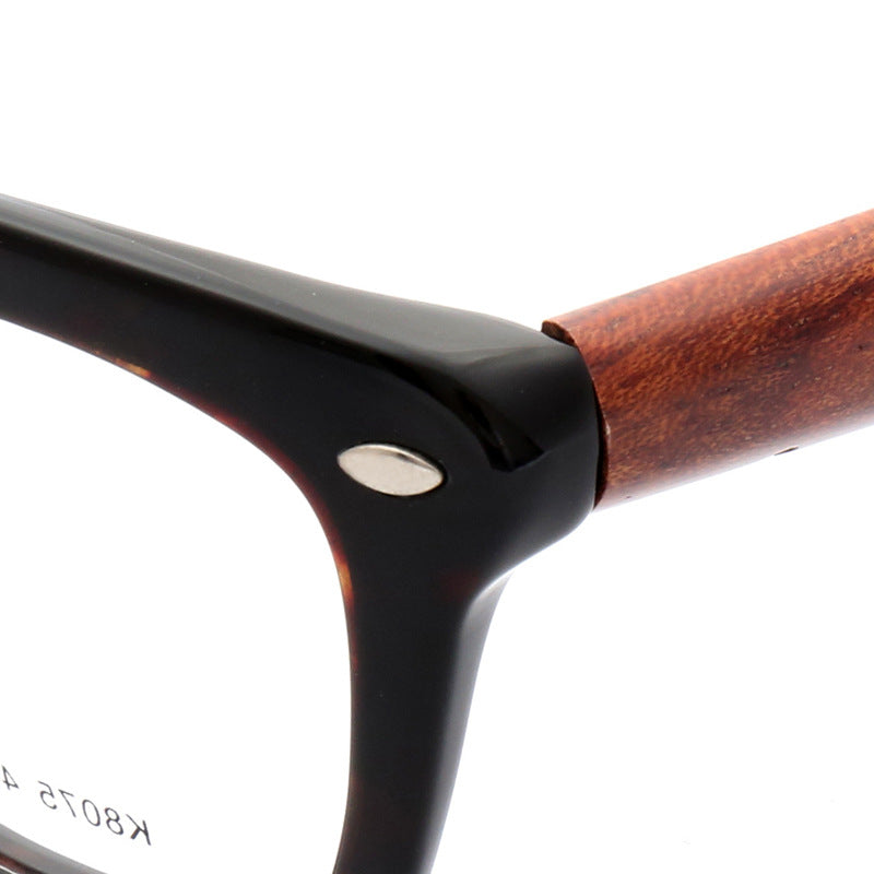 Walker | Full Rim Square Wooden Eyeglasses | Modern Acetate Frame w/ Wood Temples
