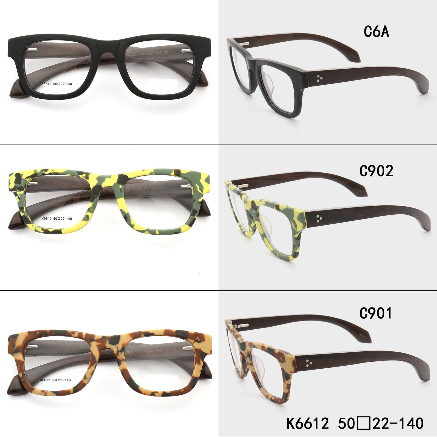 Harrison | Mens Retro Oversized Wood Eyeglass Frames | Women Square Wooden Glasses