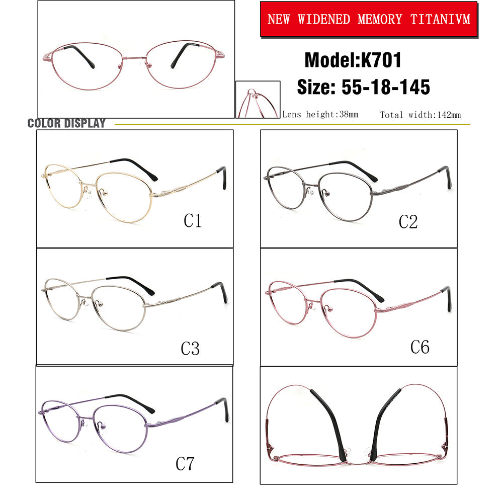Darcy |  Womens Flexible Memory Metal Oval Glasses Frames