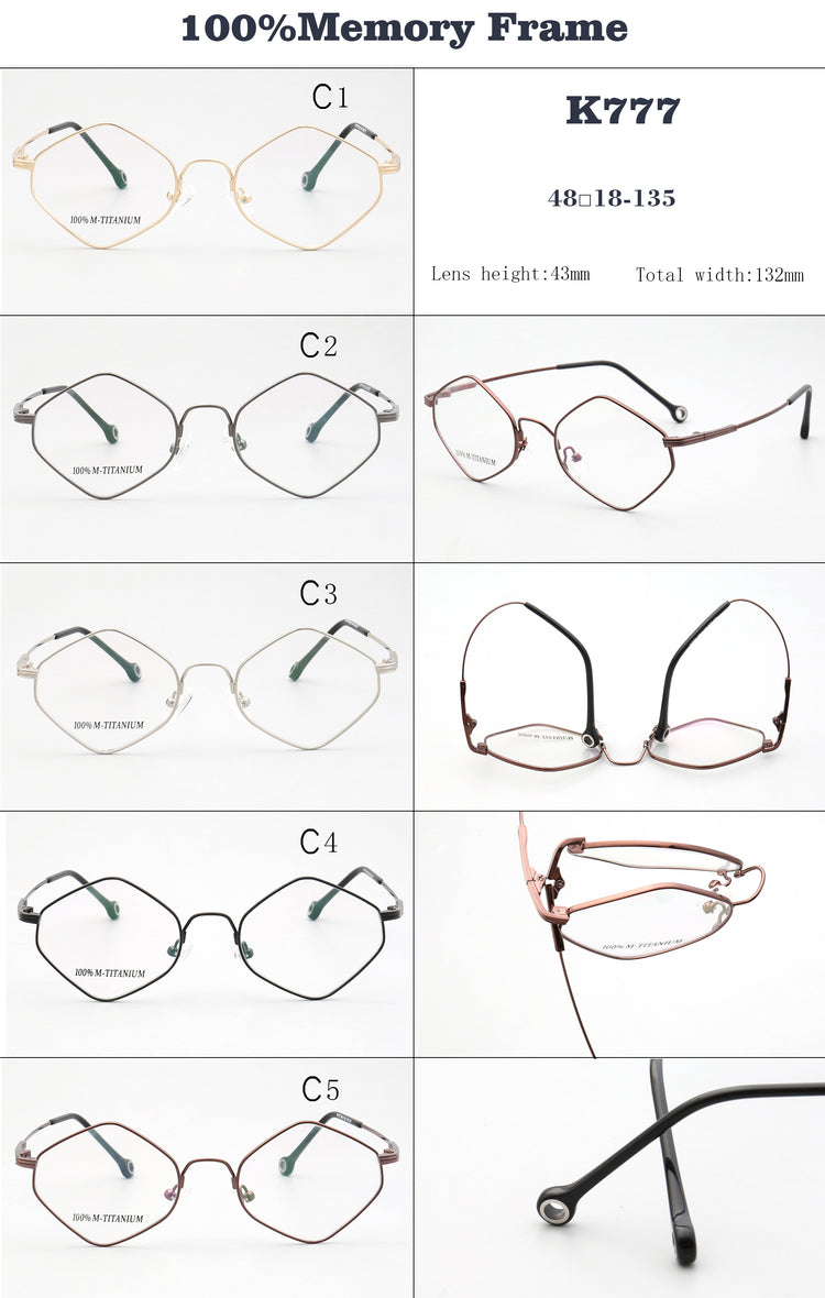 Kenton | Geometric Mens Memory Metal Glasses | Flexible Bendable Polygon Shaped Frame for Women