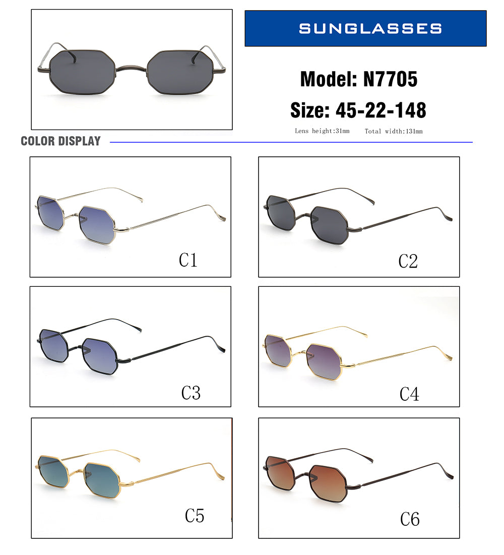Greyson | Geometric Metal Mens Sunglasses Polarized | Rectangle Tinted Womens Sun Glasses UV400 Driving Outdoor