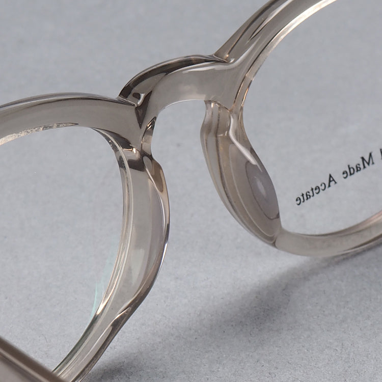 Columbus | Transparent Round Acetate Eyeglasses | Colorful Full Rim Tortoise Shell Glasses